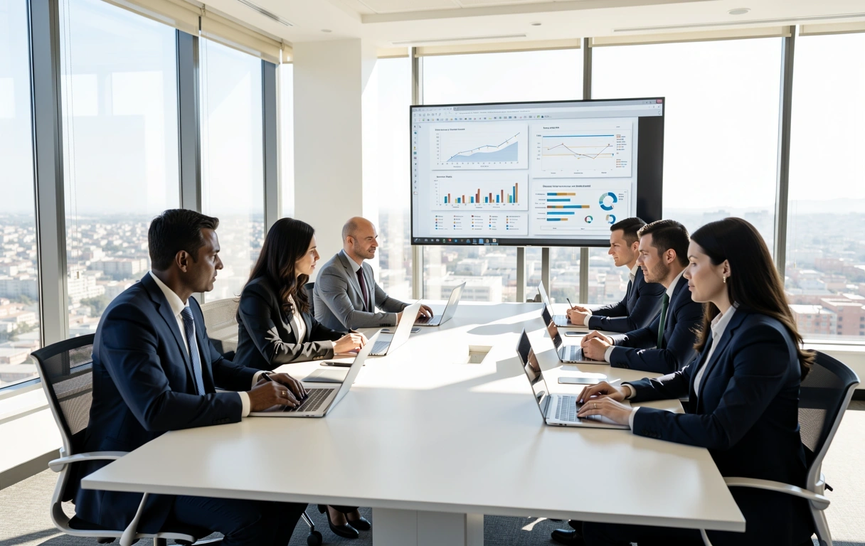 Consultoría de análisis empresarial en oficina